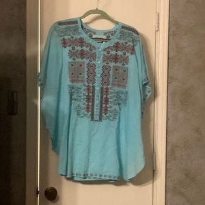 Riva long blouse with embroidery